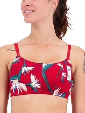 ADIDAS thebe Magugu studio light support -RED floral sport bra NWOT sz Lg